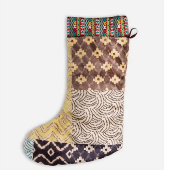 Johnny Was Boho Holiday Velvet Christmas Stocking With Embroidered Details - Picture 2 of 16